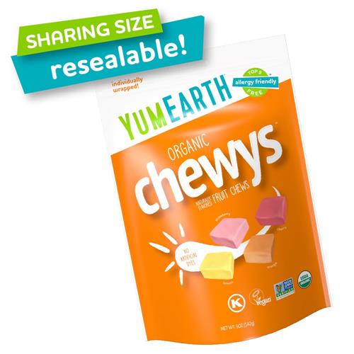 Yumearth Organic Chewys Fruit Flavored Chews, 5Oz Sup, Allergy Friendly, Gluten Free, Non-Gmo, Vegan, No Artificial Flavors Or Dyes (Pack Of 1)